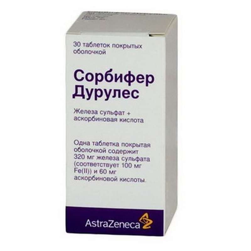 Sorbifer Durules 30 pills buy anti-anemic effect online